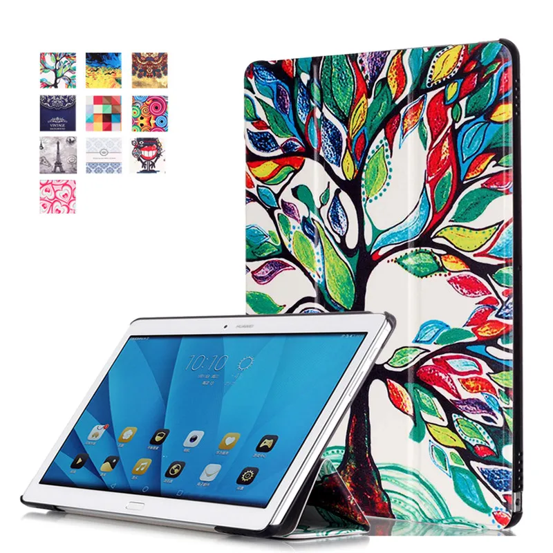 

M2-A01W 10" flip Tablet cover case For Huawei MediaPad M2 M2-A01L M2 10.1" case folding stand Fundas protective skin shell+film