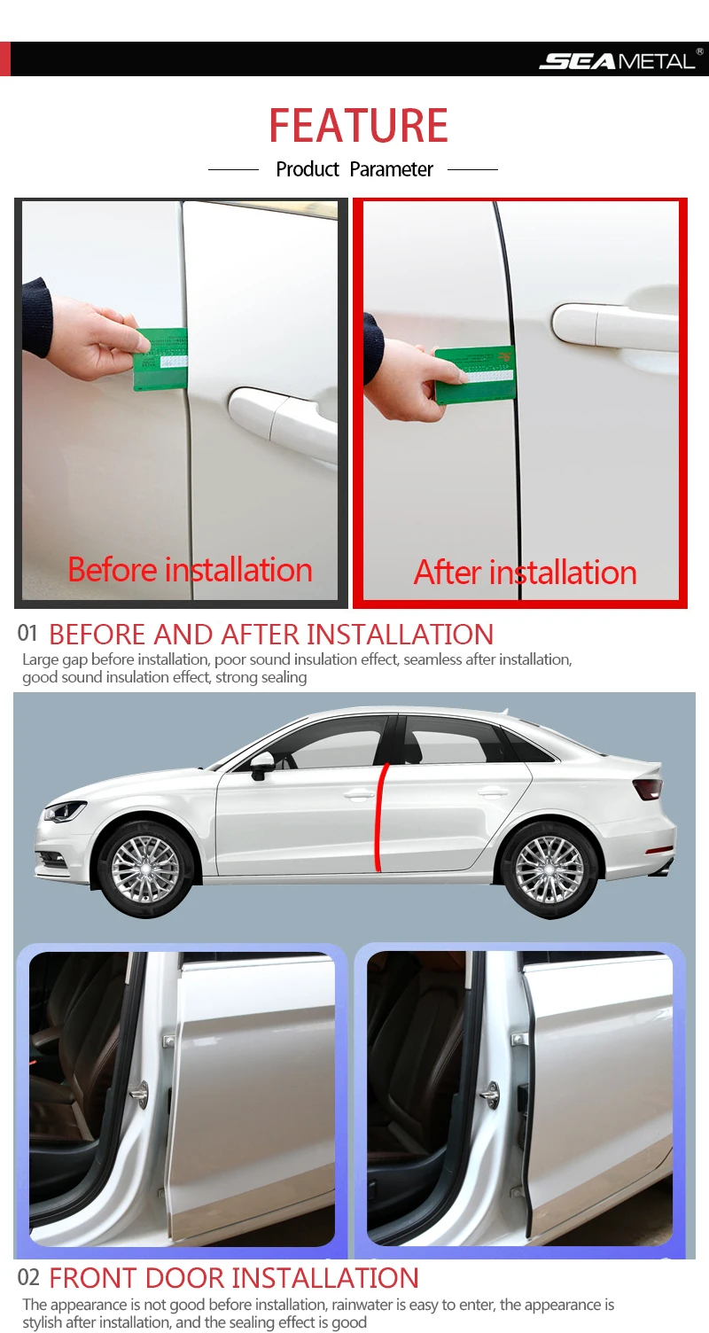 Резиновые уплотнительные полосы для автомобильной двери, универсальные автоматические двери, уплотнительные наклейки, внутренний шум, изоляционный уплотнитель, защитные клеи, уплотнение