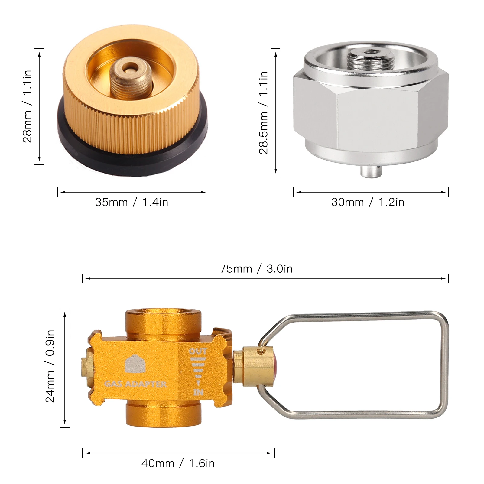 Adaptateur de conversion de gaz pour réchaud de camping, économiseur de gaz,  plus levier abrasif, recharge, précieux, assujetd'adaptation pour le  camping, la randonnée