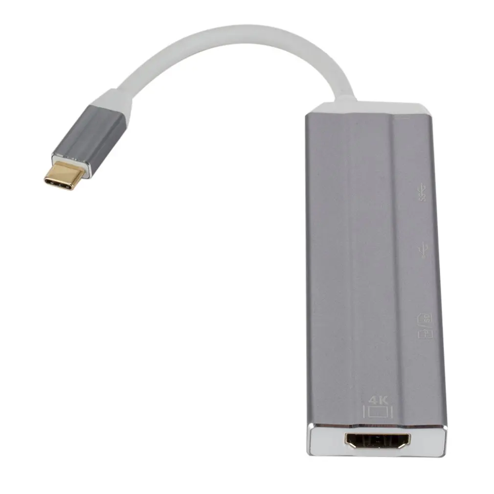 Type-C кардридер type C концентратор 6 в 1 тип-c к Hdmi с Tf безопасный цифровой считыватель карт памяти Pd зарядка