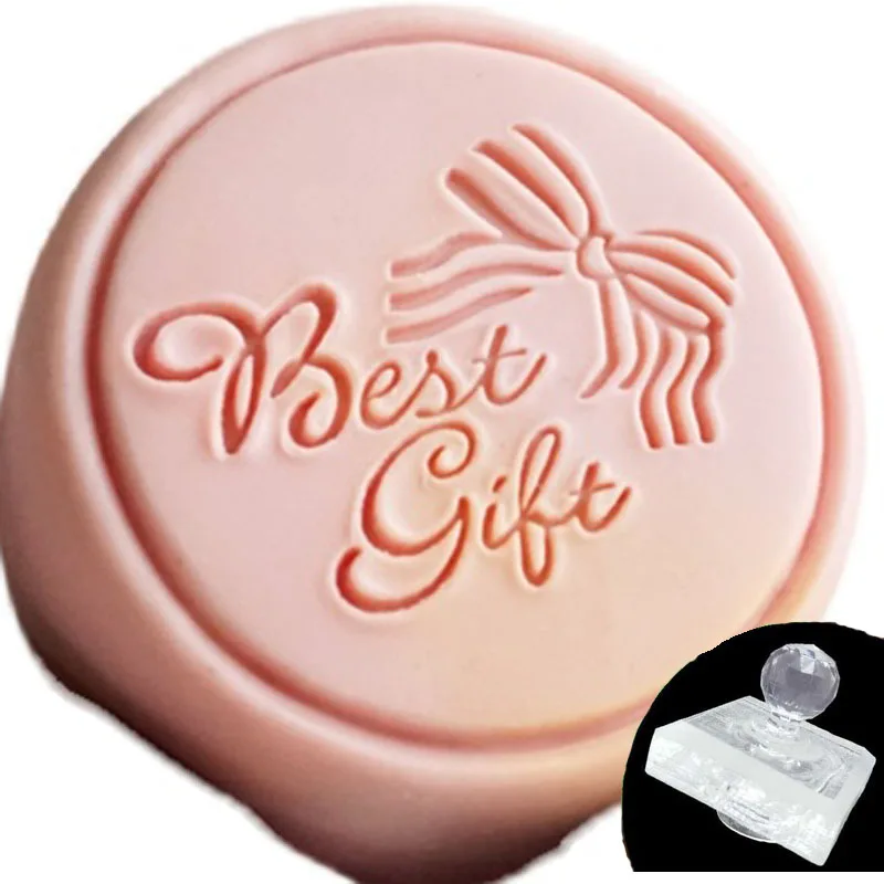 Soap Stamp with Leaves and Letters, Acrylic Handmade Seal, Organic Natural Soap Making Tools, The Best Gift