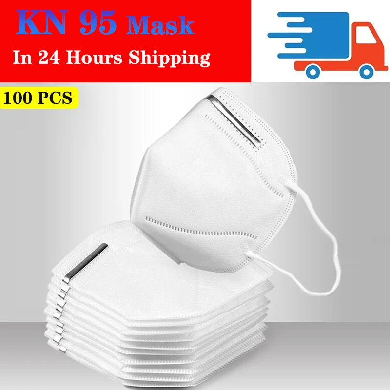 

100 PCS KN95 Mask Dustproof Face Mask PM2.5 95% Filtration Protective N95 Mouth Mask Breathable KN95 Mask Cover