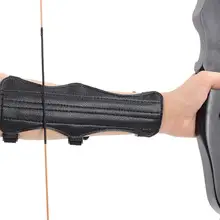 1 шт. лук и стрела Armguards кожа стрельба из лука Armguards поставки лук Armguards игра лук прямой стрельба Изогнутый черный Q4G4