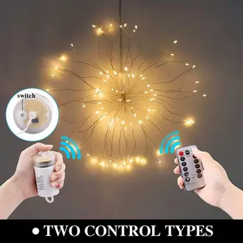 

Star String Light Decoration Light Exploding Lighting Fairy Light Durable Battery Lights 120LED Remote Control Copper Wire
