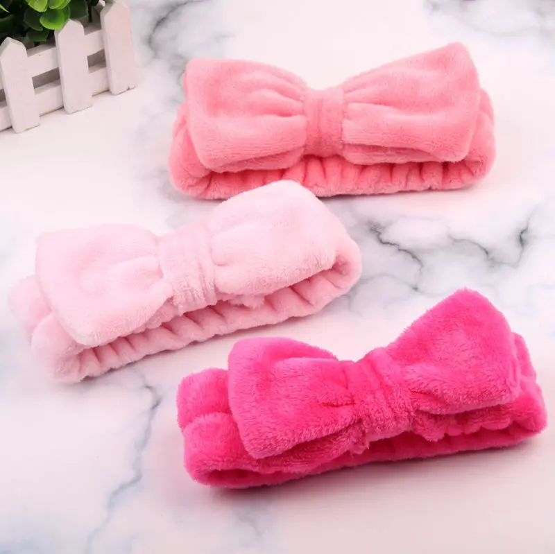 hair clips for women Big Rabbit Ears Coral Fleece Soft Elastic Hairbands SPA Bath Shower Make Up Wash Face headband Hair Band Girls Hair Accessories crocodile hair clips