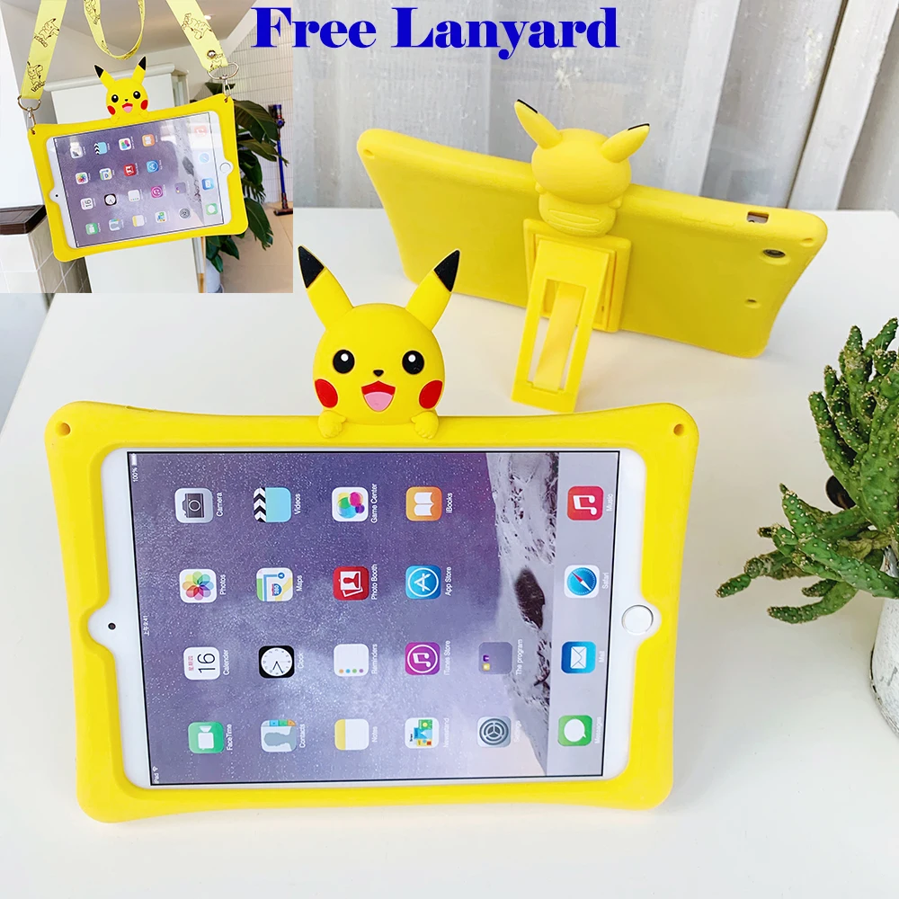 Детский ударопрочный чехол Pikachu для iPad Mini планшета с мультяшной подставкой 7 9