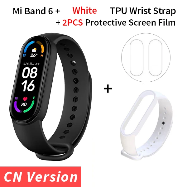 Multi-language Xiaomi Mi Band 6 Smart Bracelet 1.56"AMOLED Screen miBand 6 Heart Rate Fitness Traker Bluetooth 5ATM Waterproof 