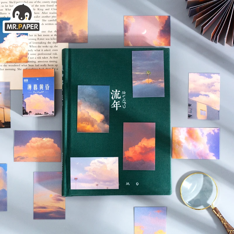 Mr.paper 6 Designs 50 Pcs/book Sky Island Series Ins Style Memo Pads Creative Handbook Stationery Office Supplies Memo Pads