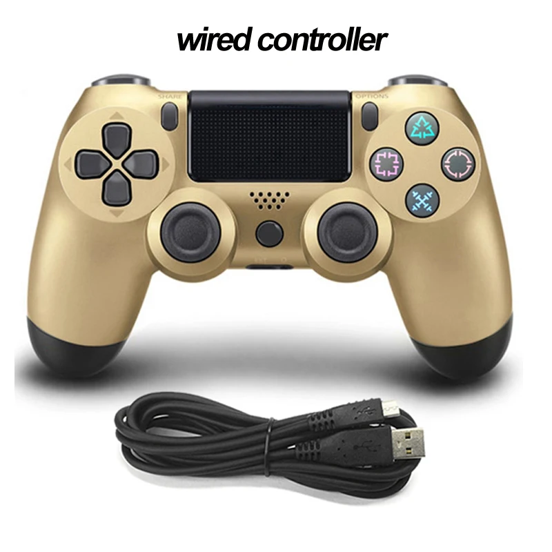 wired Gold Bluetooth беспроводной/проводной джойстик для PS4 контроллер подходит для mando ps4 консоль для Playstation Dualshock 4 геймпад для PS3 - Цвет: wired Gold