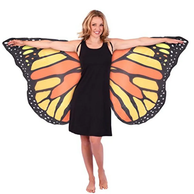 Красочные Крылья Радуги бабочки для женщин танец живота 360 градусов большие крылья бабочки реквизит вечерние Клубные сценические костюмы