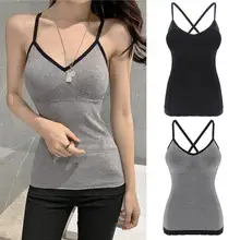 Женщины беспроводной Спагетти ремень фитнес жилет Одежда Мягкий бюстгальтер майка