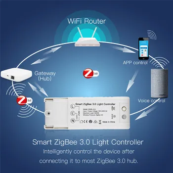 

Smart ZigBee 3.0 Light Controller AC100-240V Smart Home Home Automation Dimmer Switch Remote Control Compatible Echo Plus Alexa