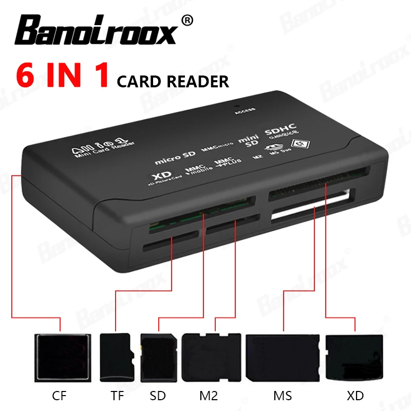 Tanie Banolroox All in jedna karta czytnik czarny USB 2.0 czytnik