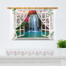 3D креативные поддельные оконные Декорации Наклейки спальня диван гостиная фон украшение наклейки на стену SK9020E