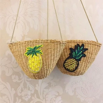 

kids mini handbag 2020 new summer straw cross body bags for kid girls small wallet bag baby rattan beach shoulder bag