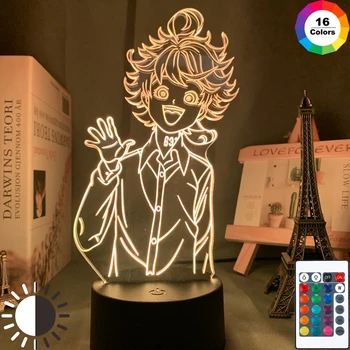 

Japanese Manga The Promised Neverland Emma Figure Led Night Light for Home Room Decor Kids Child Nightlight Bedside Desk Lamp