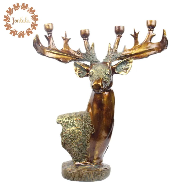 Zarif Sansli Geyik Retro Geyik Kafasi Mumluk Recine Susler Masaustu Dekorasyon En Iyi Yilbasi Dekoru Hediye Ucretsiz Kargo Resin Ornament Gift Giftsresin Candle Holder Aliexpress