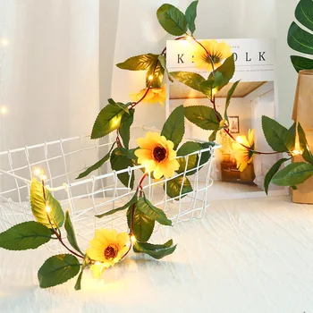 

LED Green Leaf Home Decorative String Lights Artificial Flower Decorative Rattan Strip Light String