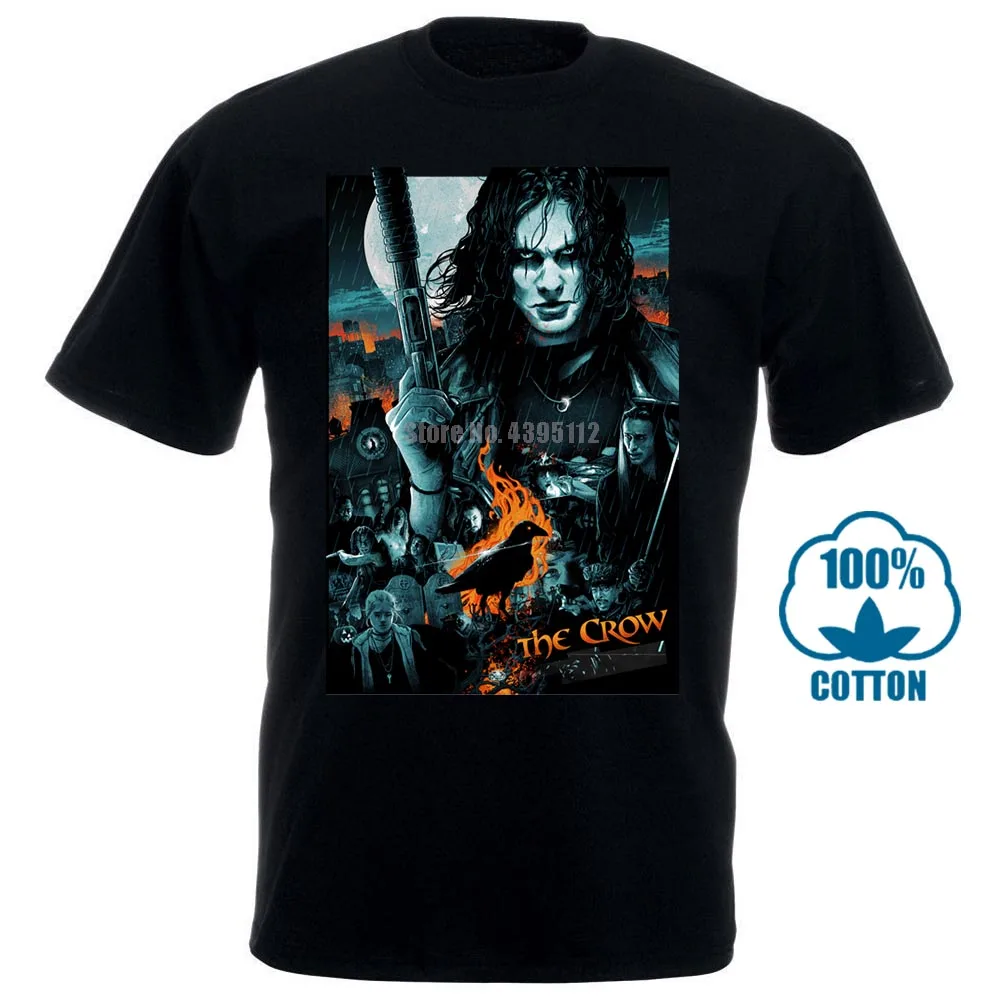 

The Crow Movie Homme T Shirt Fashion Harajuku T Shirts Homme Humour T-Shirt O Neck T-Shirts Plus Size Men