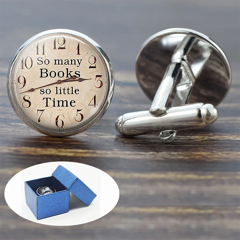

Jewelery & Watches Cuff Links Vintage Clock Pattern Glass Cabochon Alloy Cuff Links for Men Gift (It's Not A Real clock Watches)