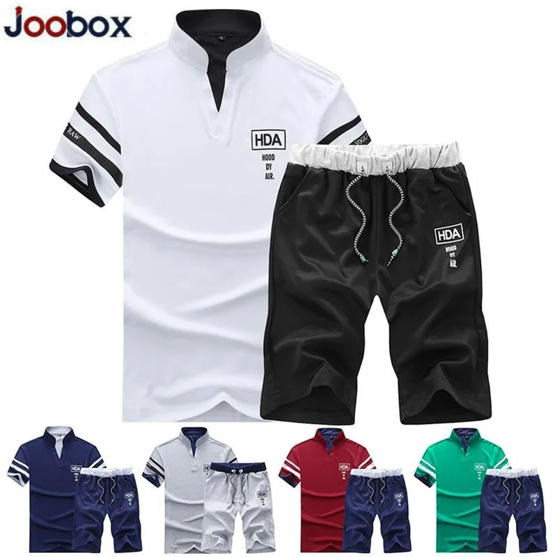 Летние шорты комплекты Для мужчин Повседневные комплекты одежды спортивная одежда спортивный костюм с воротником-стойкой, мужская