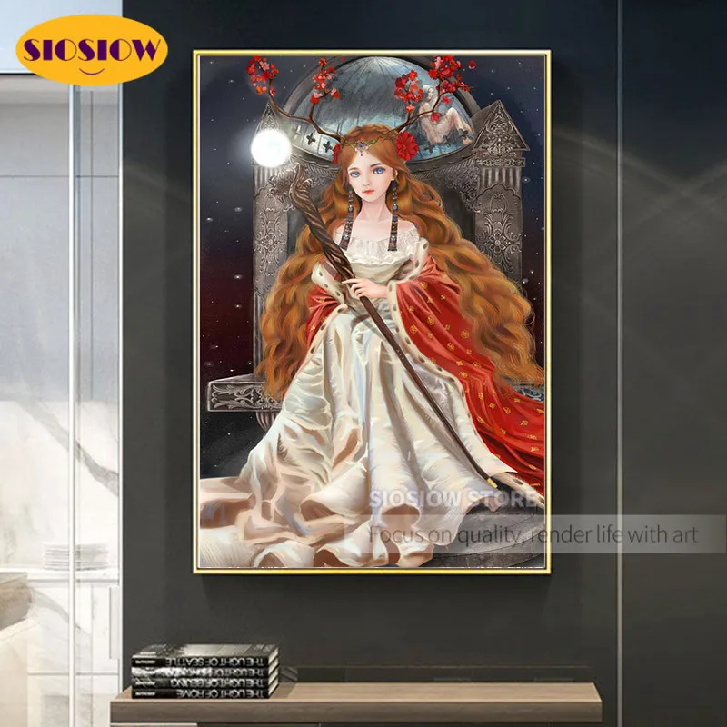 5D DIY Diamond Painting Hand-held Wand Princess Girl 3D Dimond Embroidery Patterns Cross Stitch Needlework Rhinestone Home Decor | Дом и сад