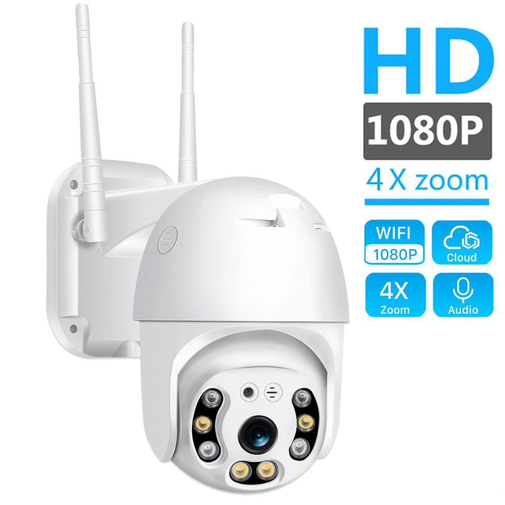 H.265 PTZ IP камера 2MP WiFi Облачное хранилище движения голосовое оповещение двойная