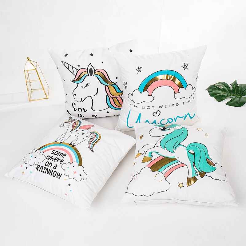 Кавайный мультяшный детский чехол для подушки funda cojin 45*45 без внутреннего золотого горячего тиснения cuscini decorativi чехол для подушки X24