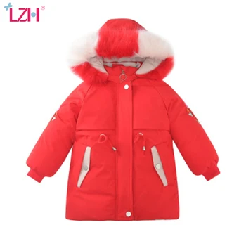 

LZH 2020 Children Down Cotton Thick Fur Collar Jacker For Teenagers Girls Clothes Autumn Winter Kids Girls Outerwear Cost 4-12Y