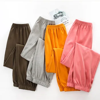 

Soft Women Full Pants Cotton Sleep Full-length Winter Warm Thickening Home Pants Female Loose Large Size Leisure Pyjamas Pants