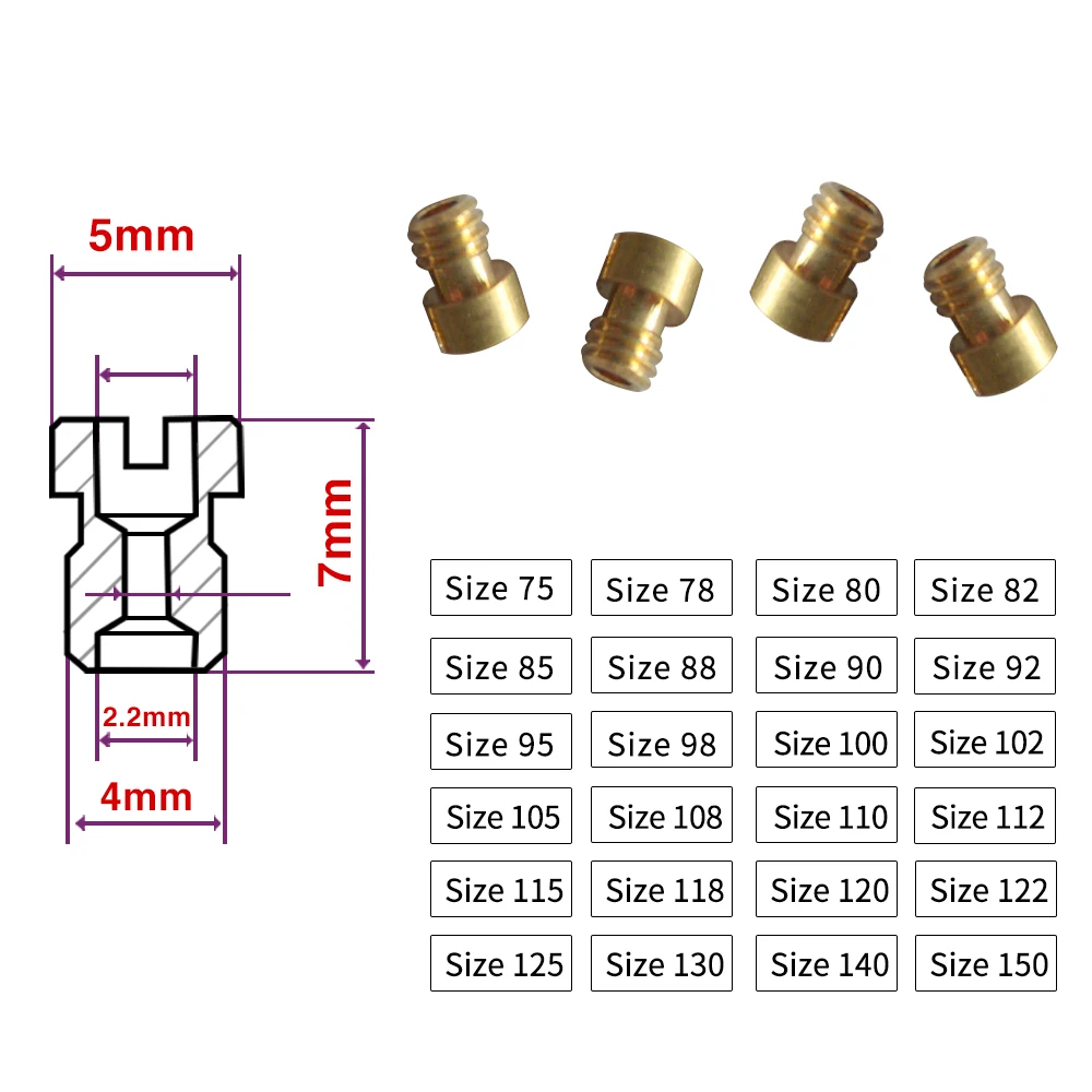 Карбюратор Keihin для мотоцикла 12 шт. КАРБЮРАТОР injetors nozzleCVK24 26 GY6-50 80 PZ19 C70 JH70 4 мм