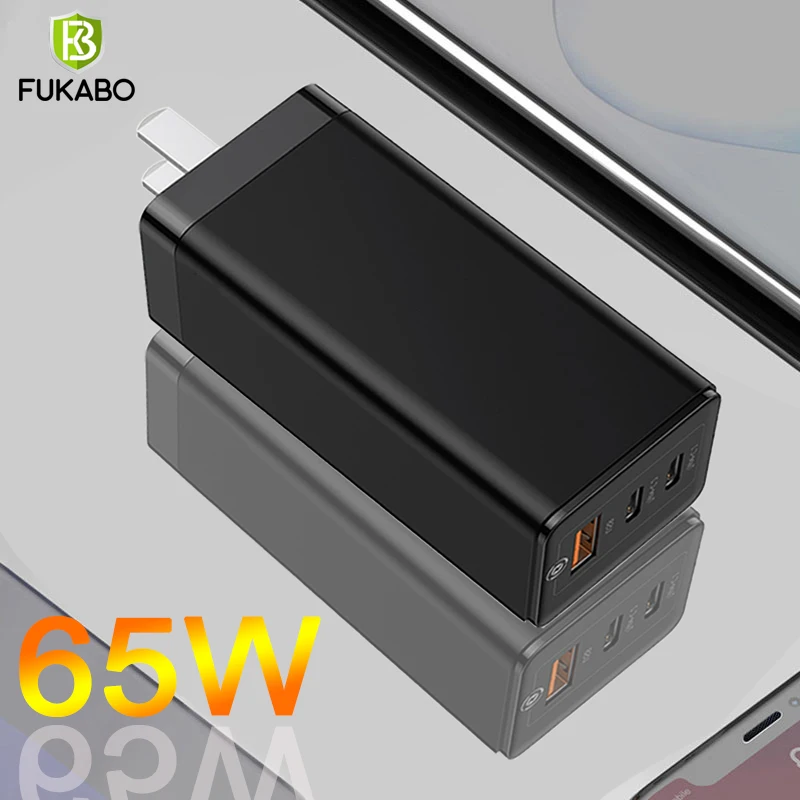 65W USB C GaN Charger Quick Charge QC4.0 QC PD3.0 PD USB-C Type Fast For iPhone 12 Pro Max Macbook Adapter | Мобильные телефоны и