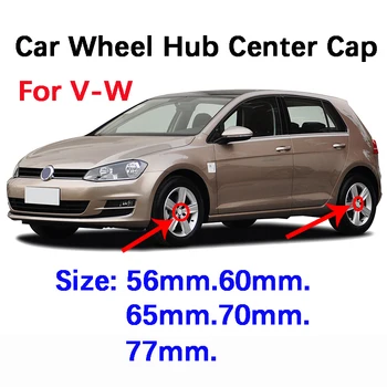 1pc Black 56mm 60mm 65mm 70mm 76mm Car Wheel Center Hub Caps Badge Logo Emblem Rim Caps For VW Volkswagen Jetta MK5 Golf Passat