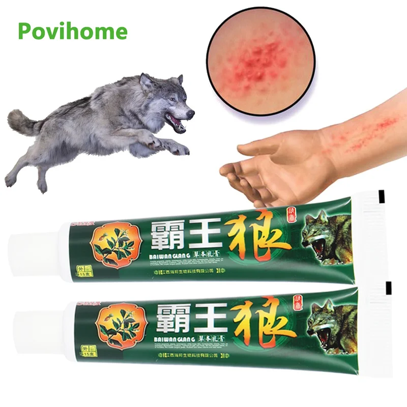 

15G Wolf Venom Herbal Ointment Antibacterial Cream Eczema Psoriasis Cream Anti-itch Relief Eczema Skin Rash Urticaria Treatment
