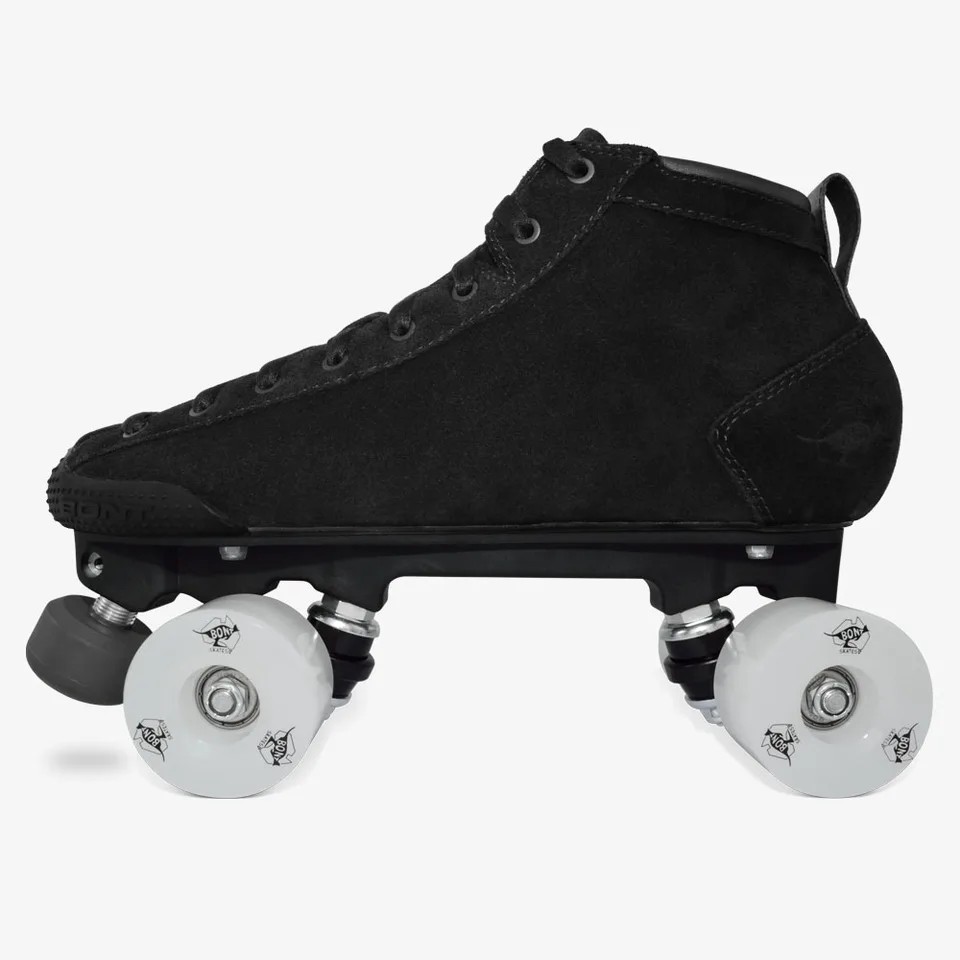 black suede roller skates