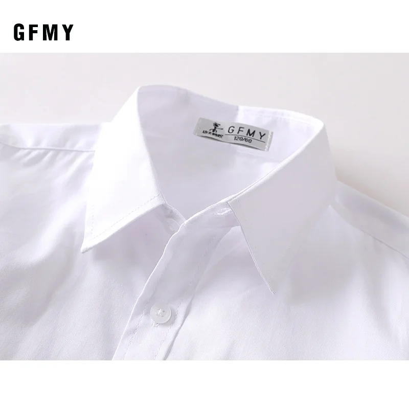 GFMY 2020 Hot Sale Children Shirts Casual Solid Cotton Short-sleeved Boys shirts For 4-18 Years Ribbon Decoration Baby shirts