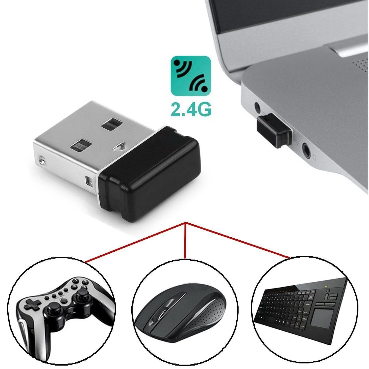 Logitech Unifying USB Receiver Dongle for Performance Keyboard Mouse 6 Devices