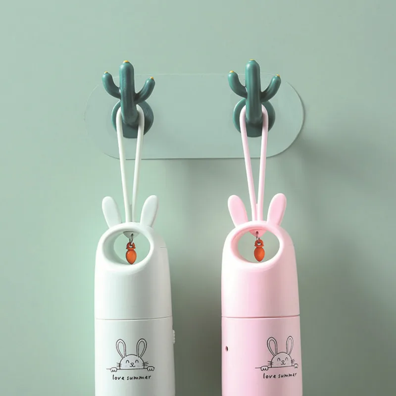 Cute Cactus Hooks Strong Adhesive Suction Cup Key Hook Holder Kitchen Bathroom Wall Sticky Hooks Door Behind Towel Storage Rack