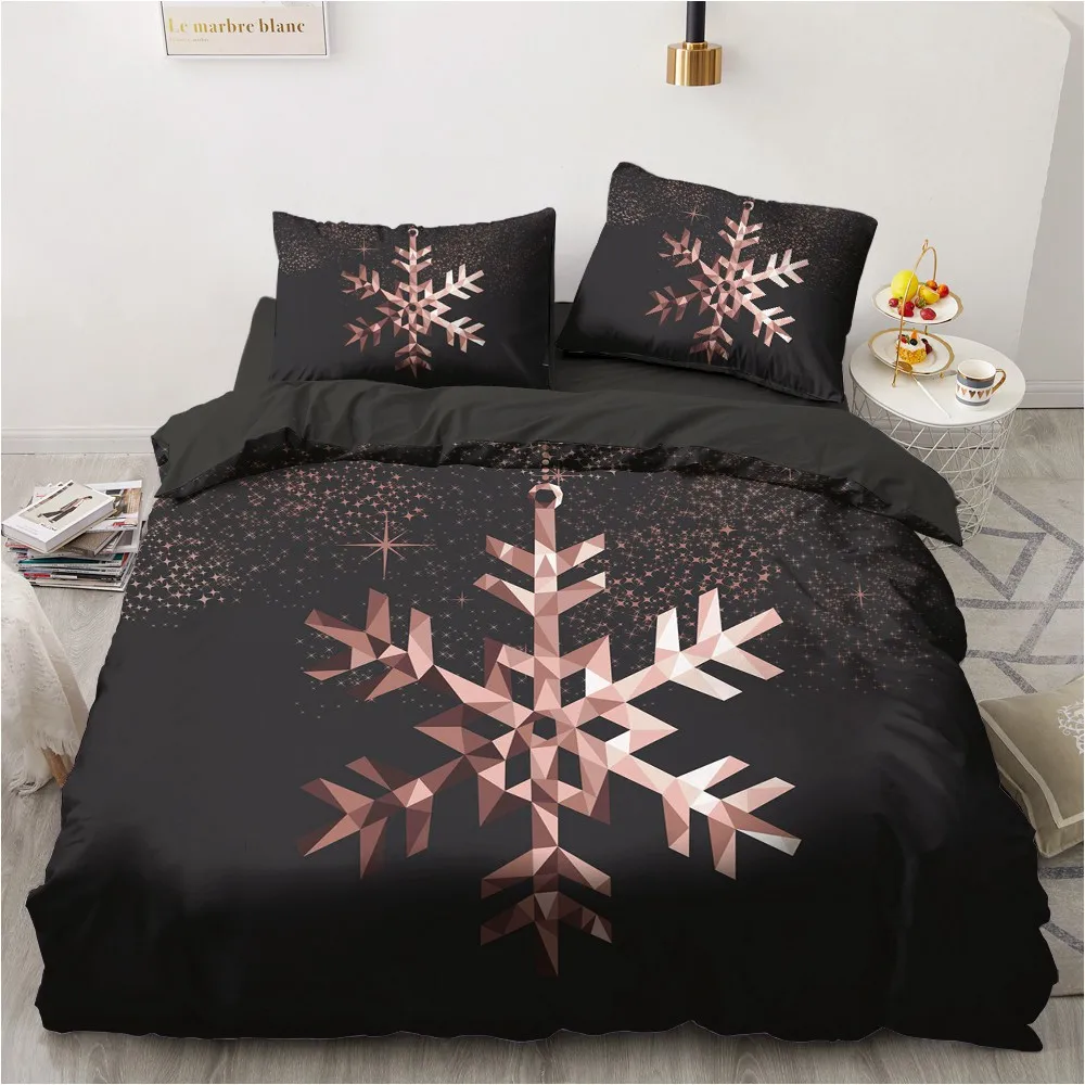 

3D Bedding Sets luxury Snowflake Printed Single Queen Double Full King Twin Bed linen For home Duvet cover bed comforter set