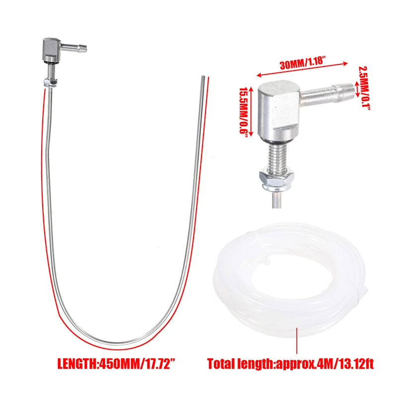 1 Set Car Heater Fuel Stand Pipe Hose 47CM Gas Tank Pick up Clip Pipe Tube Line with 2 Clips For Webasto Eberspacher