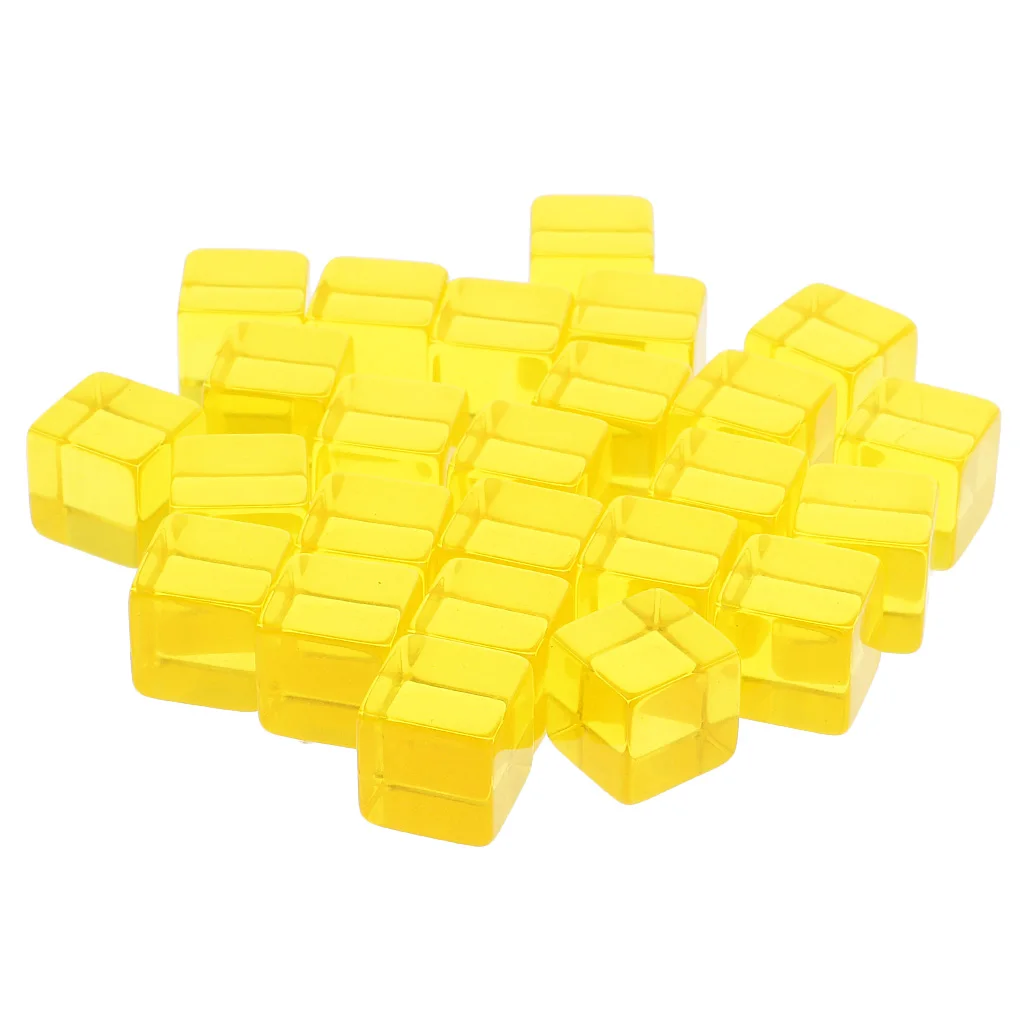 25 Pieces D6 Six Sided Transparent Blank Dices Board Game