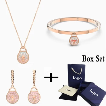 

SWA 2020 New Simple Togetherness Lock Necklace Set, Delicate And Exquisite Accessories Are The Best Wedding Gift For Your Wife