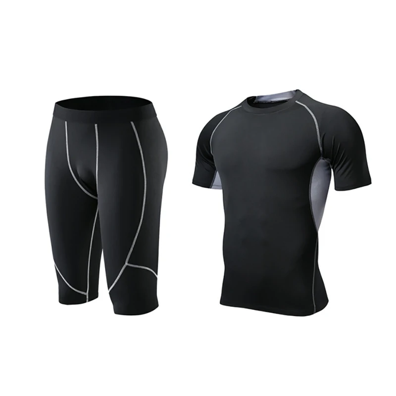 

Men's Sports Suit Short Sleeve Tees men's sportswear Set Ultralight Breathable Quick Drying Anti-sweat sports suit