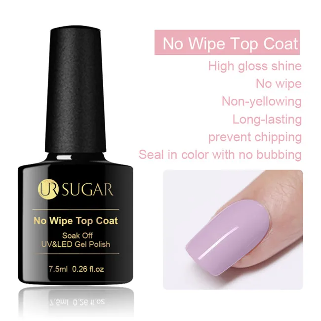 no wipe top coat Ur Sugar 5 мл Хамелеон голографический Гель-лак звездный блеск замачиваемый УФ-гель лак для ногтей эмаль - Цвет: no wipe top coat