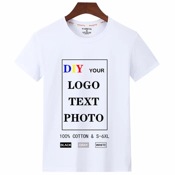 

2019 Cotton 100% Customized T Shirt for Men make your own Design/Photo/Text/Logo shirt women Top Tees DIY Print tshirt Plus 6XL