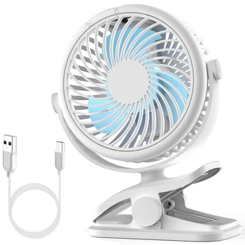 

Stroller Fan, Clip On Fan Battery Operated Fan Rechargeable 2500Mah Battery, Usb Cable, 3 Adjustable Speed, Desk Table Portable