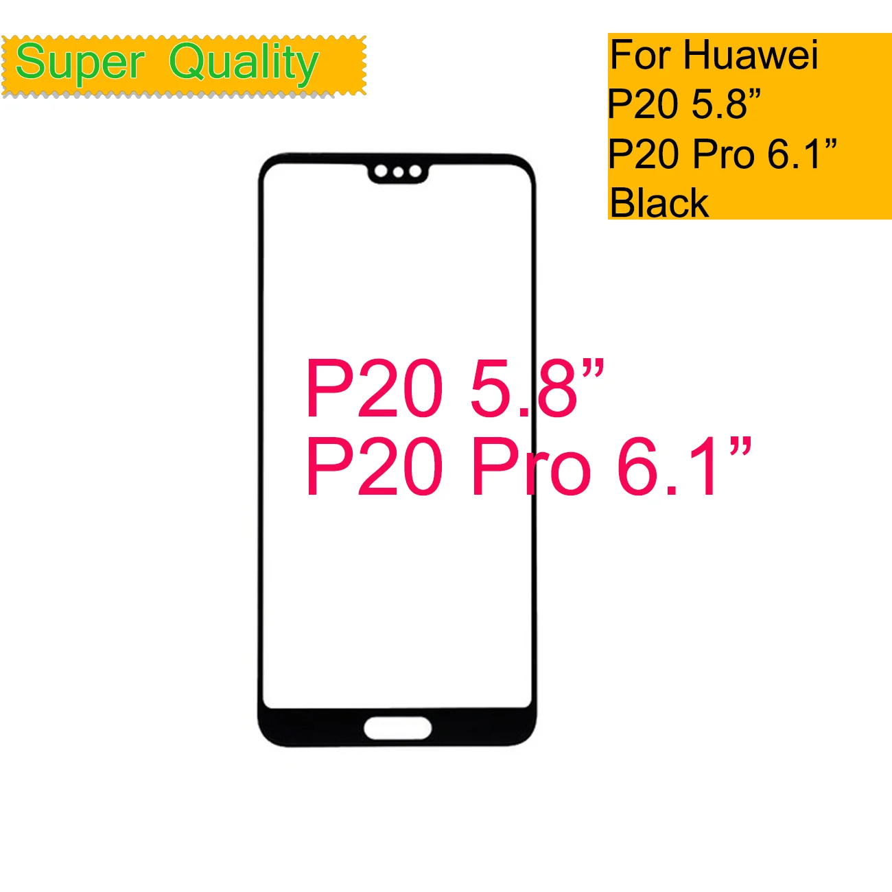 10 шт./лот для huawei P20/P20 Pro Сенсорный экран Передний сенсорный экран со стеклянной панелью ЖК-дисплей внешний дисплей объектив P20 Переднее стекло P20PRO