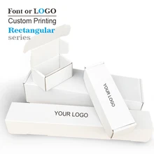 50 шт. Пользовательские белые прямоугольные воздушные подарочные коробки гофрированная бумага упаковка ювелирных изделий/частей/аксессуаров/конфет/закуски курьерская коробка