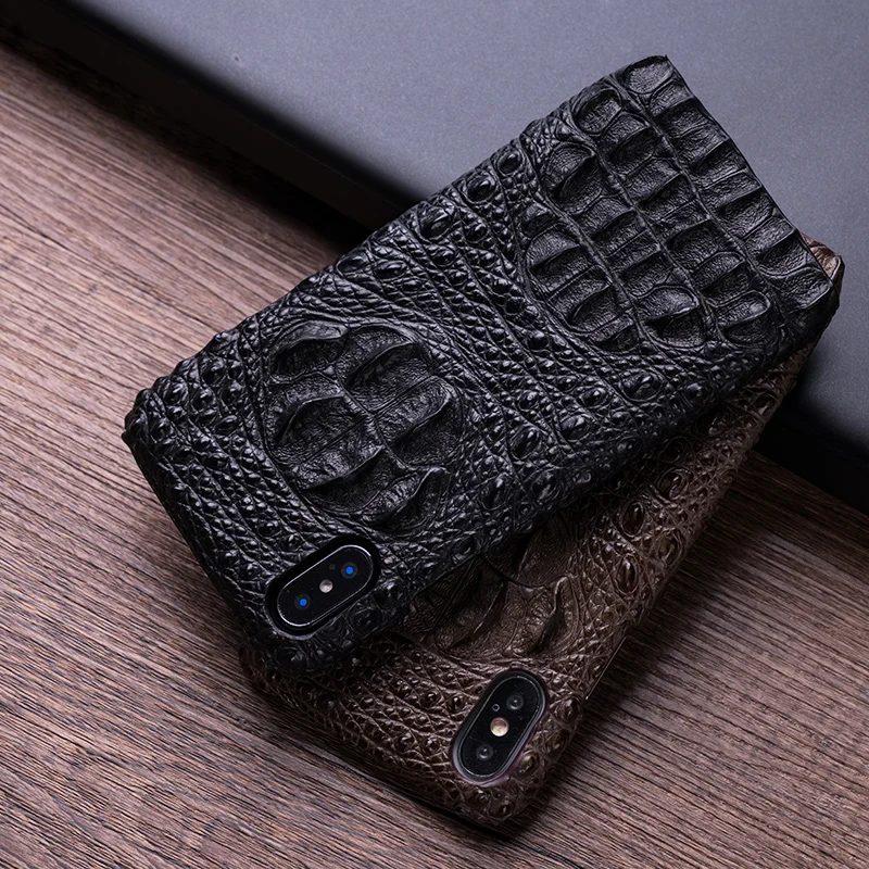 

For iphone x xr xs max 7 8 plus phone back cover case Ckhb-et 3D cowhide imitation crocodile phone hand Half-wrapped case