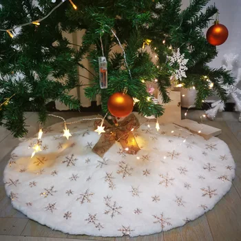 

78/90/122cm Snowflake Christmas Tree Decor White Christmas Tree Skirt Fur Skirt for Xmas Decorations Christmas Xmas Tree Decor